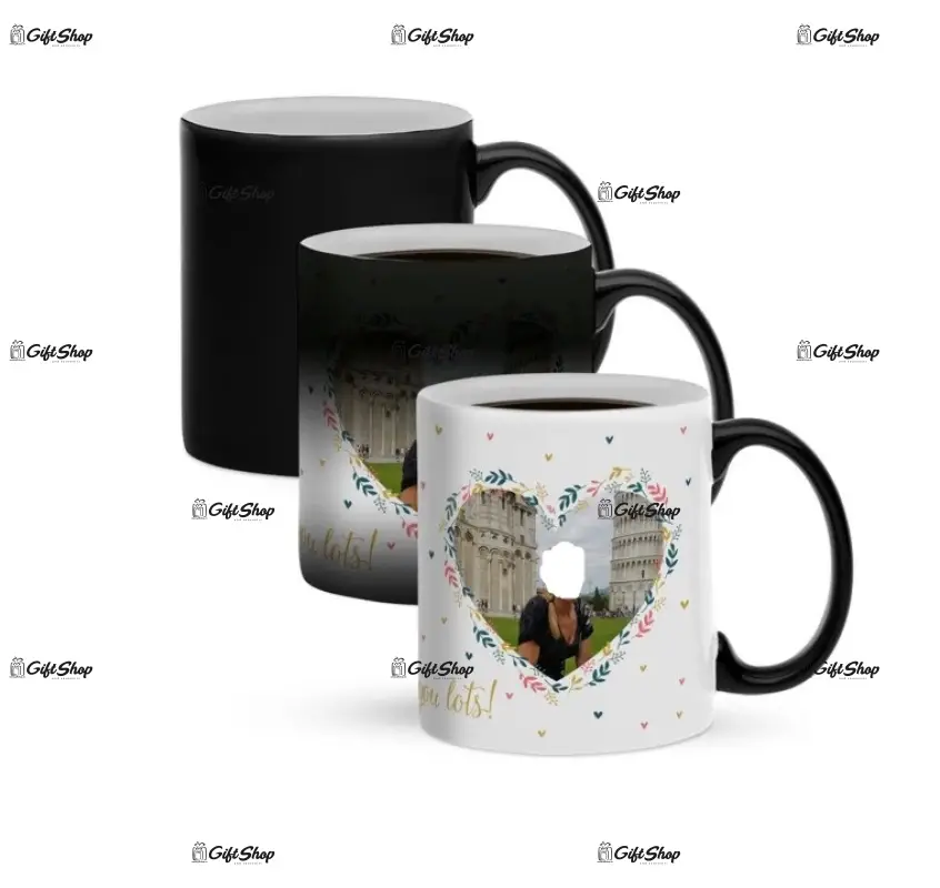 .interior galben, cana neagra termosensibila, din ceramica, personalizata